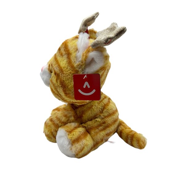 Aurora World 9" Christmas Star Gold Tabby Orange Stripped Cat Kitten Plush Toy - Picture 3 of 8